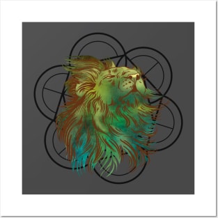 Sacred Geometry Lion Posters and Art